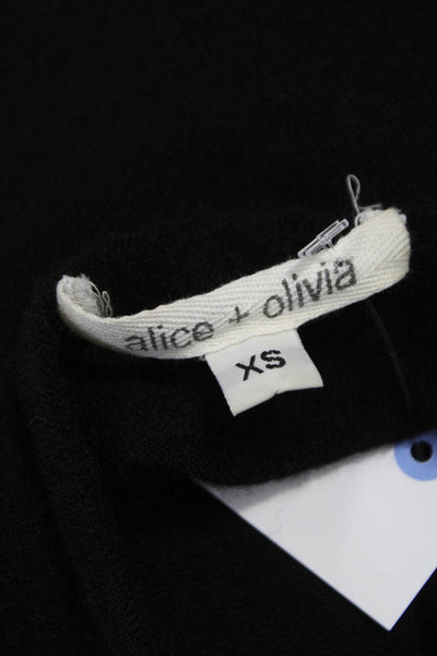 Alice + Olivia Women Black Cashmere Cowl Neck Sleeveless Tunic Pullover Size XS