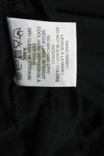 IRO Womens Basic Linen Black Short Sleeve T Shirt Round Neck Size 34