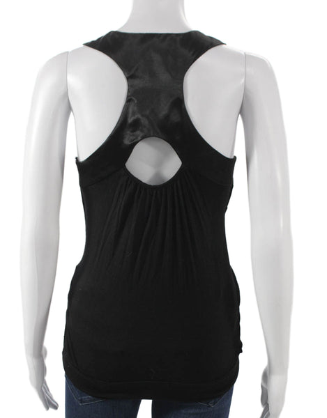 Matty M Womens Black Rayon V Neck Sleeveless Basic Tank Size M