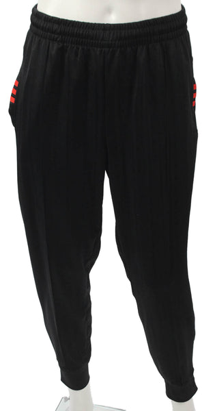 Adidas Unisex Adults Track Pants Black Striped Drawstring Polyester Size L