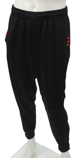 Adidas Unisex Adults Track Pants Black Striped Drawstring Polyester Size L