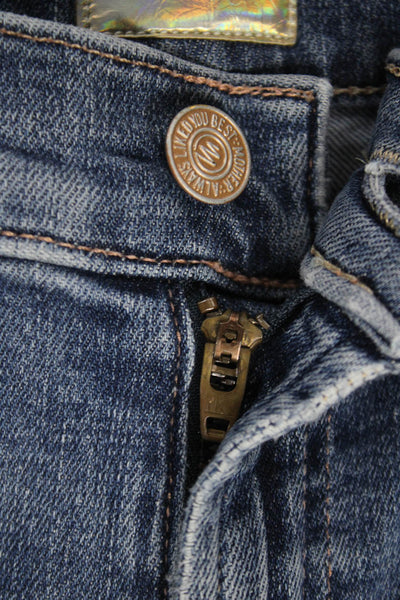 Mother Women Blue Ankle Jeans Mid Rise Button Fly Inseam 26 Size 23