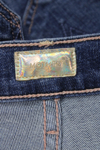 Mother Womens Flared Jeans Blue Cotton Blend High Rise Size 23