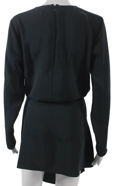 Babaton Women Shift Dress Black Long Sleeve Round Neck Zip Size S