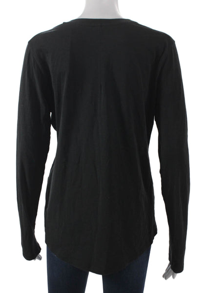 Lululemon Women Basic T-Shirt Black Long Sleeve Crew Neck Size S