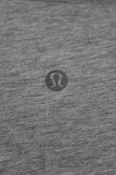 Lululemon Women Basic V-Neck Long Sleeve Gray Polyester Blend T-Shirt Size S