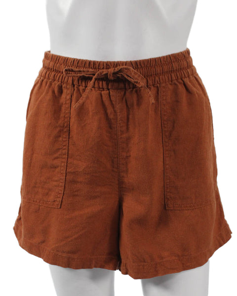 J Crew Women Casual Linen Drawstring Shorts Orange Size S