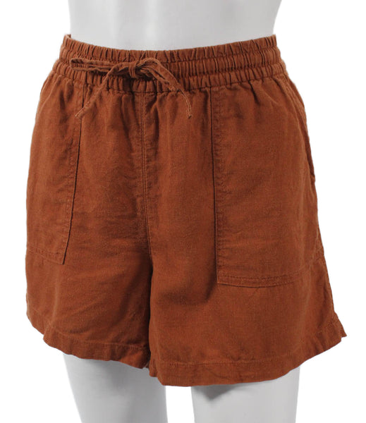 J Crew Women Casual Linen Drawstring Shorts Orange Size S