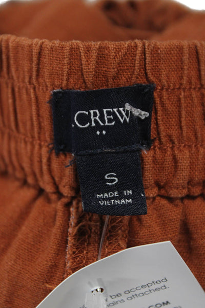 J Crew Women Casual Linen Drawstring Shorts Orange Size S