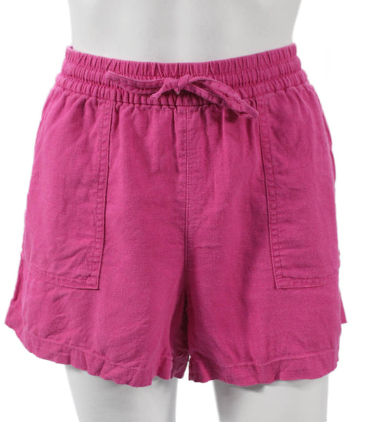 J Crew Women Sweat Shorts Pink Linen Pull On Solid Spring Size S