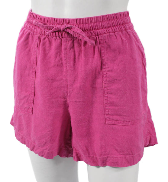 J Crew Women Sweat Shorts Pink Linen Pull On Solid Spring Size S