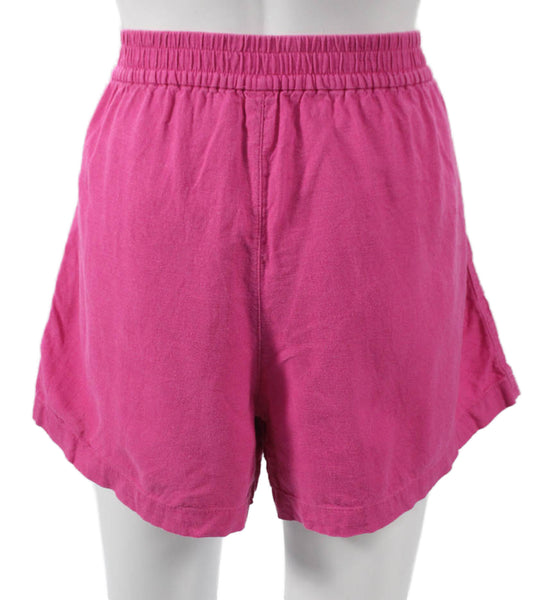 J Crew Women Sweat Shorts Pink Linen Pull On Solid Spring Size S