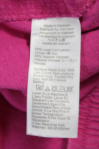 J Crew Women Sweat Shorts Pink Linen Pull On Solid Spring Size S
