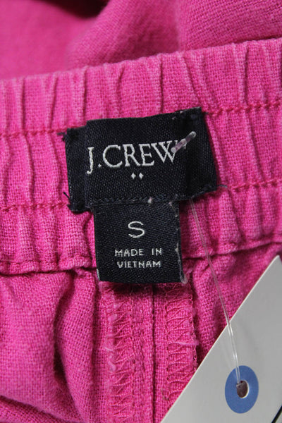 J Crew Women Sweat Shorts Pink Linen Pull On Solid Spring Size S