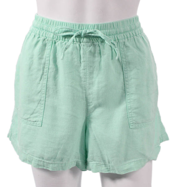 J Crew Womens Sweat Linen Drawstring Shorts Green Size S