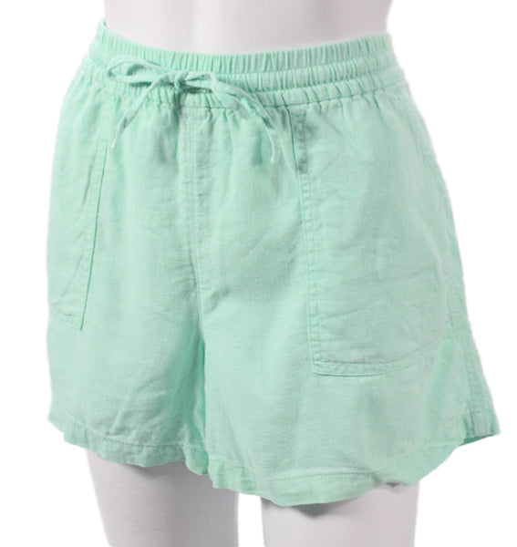 J Crew Womens Sweat Linen Drawstring Shorts Green Size S