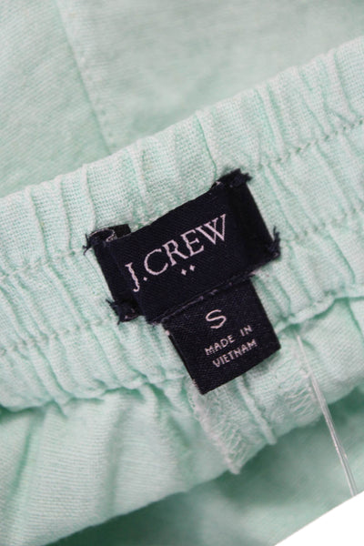 J Crew Womens Sweat Linen Drawstring Shorts Green Size S