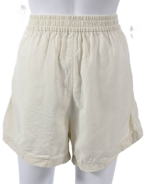 J Crew Womens Casual Linen Drawstring Beige Shorts Size S