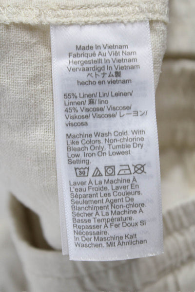 J Crew Womens Casual Linen Drawstring Beige Shorts Size S