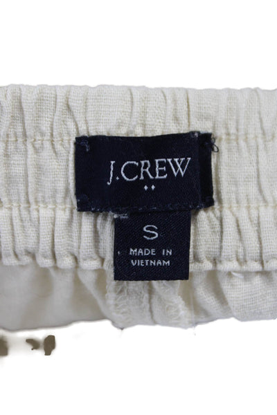 J Crew Womens Casual Linen Drawstring Beige Shorts Size S