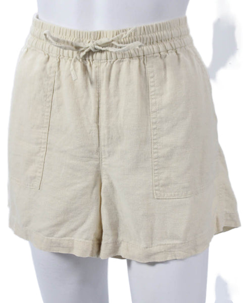 J Crew Womens Casual Linen Drawstring Shorts Beige Size S