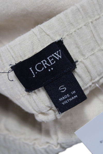 J Crew Womens Casual Linen Drawstring Shorts Beige Size S