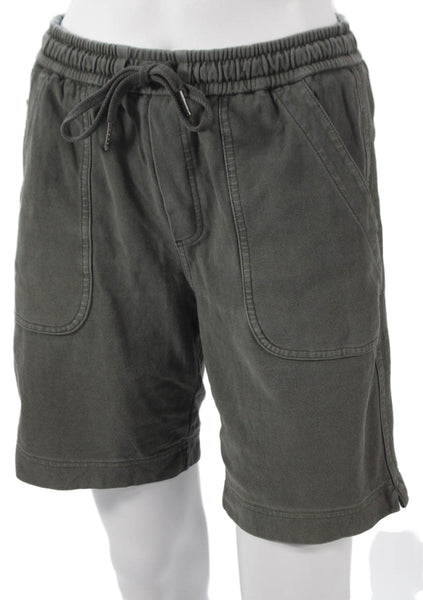 Athleta Womens Athletic Shorts Green Drawstring 95% Cotton Size 4