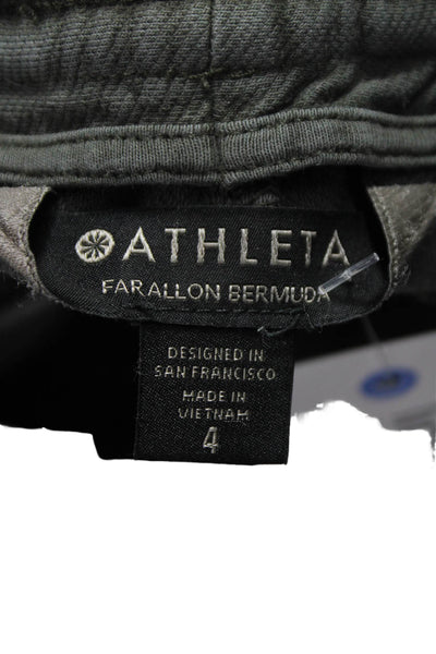 Athleta Womens Athletic Shorts Green Drawstring 95% Cotton Size 4