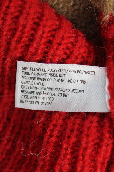 A New Day Womens Red Striped Crewneck Pullover Sweater Long Sleeve Size M
