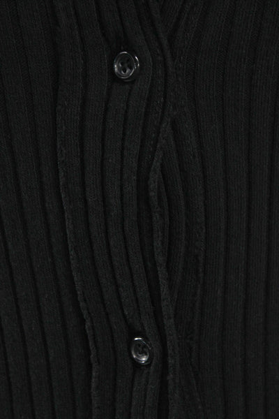 Zara Women Bodycon Dress Black V Neck Long Sleeve Knee Length Viscose Size S