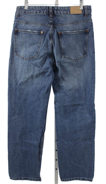 Zara Women Straight Jeans High Rise Blue 29 Inseam 100% Cotton Size 6