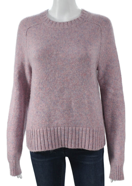 J Crew Womens Merino Wool Crew Neck Pullover Sweater Pink Long Sleeve Size M