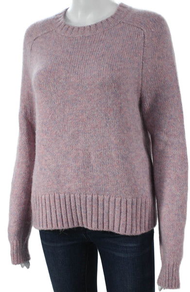 J Crew Womens Merino Wool Crew Neck Pullover Sweater Pink Long Sleeve Size M
