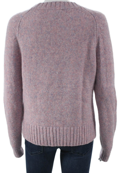 J Crew Womens Merino Wool Crew Neck Pullover Sweater Pink Long Sleeve Size M