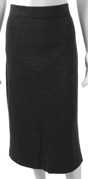 J Crew Women Straight Pencil Midi Skirt Merino Wool Gray Zip Size L