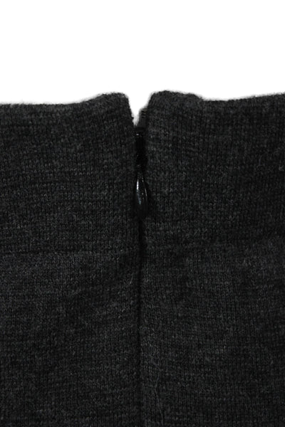 J Crew Women Straight Pencil Midi Skirt Merino Wool Gray Zip Size L