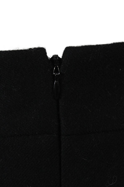 J Crew Women Pencil Skirt Black Herringbone Wool Zip Knee Length Size 10