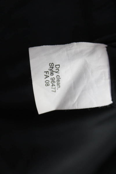 J Crew Women Pencil Skirt Black Herringbone Wool Zip Knee Length Size 10