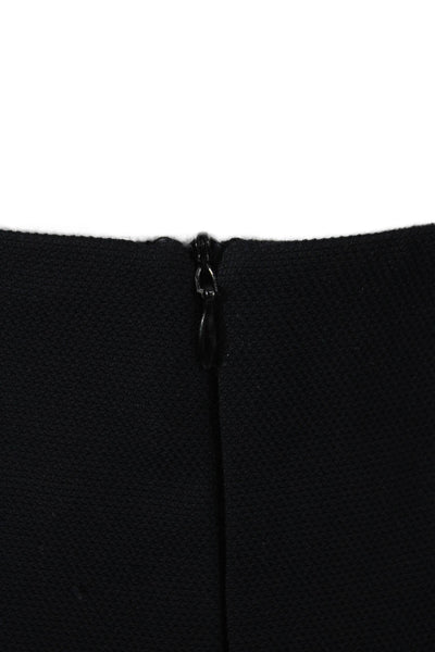 Zara Woman Womens Straight Pencil Midi Skirt Black Polyester Blend Zip Size L