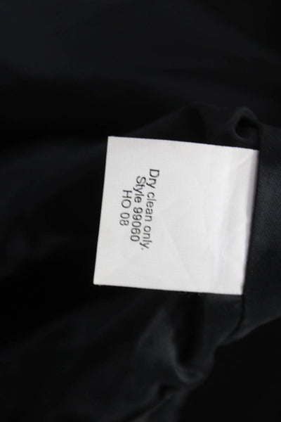 J Crew Women Black Wool Straight Pencil Skirt Zip Knee Length Size 10