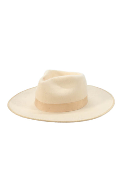 Lack Of Color Womens Australian Wool Wide Brim Beige Size M