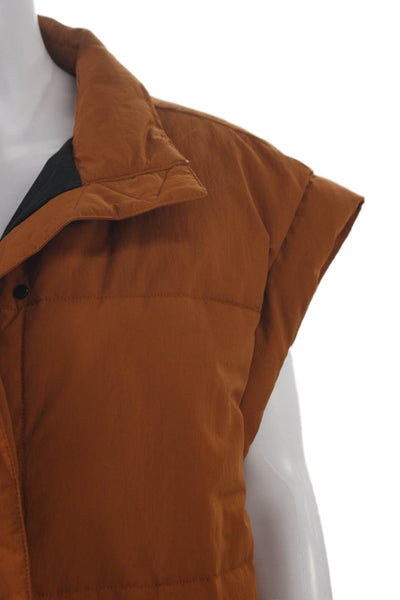 Everlane Womens Brown Puffer Vest Snap Closure Recycled Polyester Size M