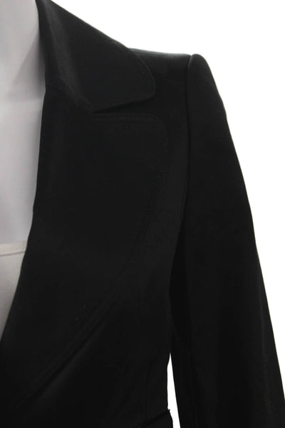 Burberry Womens Basic Jacket Black Cotton Button Long Sleeve Size 2