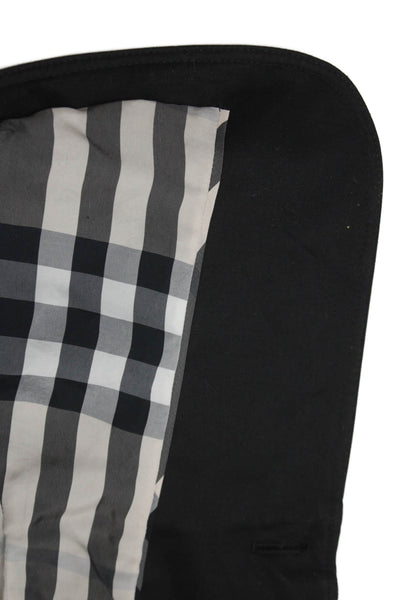 Burberry Womens Basic Jacket Black Cotton Button Long Sleeve Size 2
