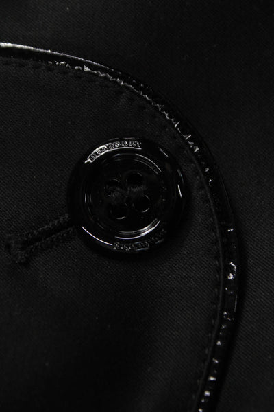 Burberry Womens Basic Jacket Black Cotton Button Long Sleeve Size 2