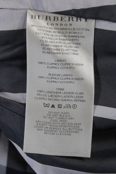 Burberry Womens Basic Jacket Black Cotton Button Long Sleeve Size 2