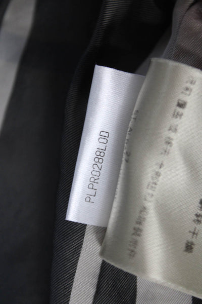 Burberry Womens Basic Jacket Black Cotton Button Long Sleeve Size 2