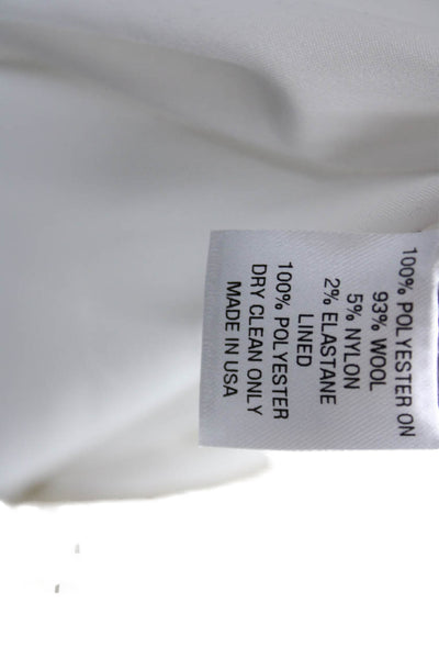 Lela Rose Women A-Line Ivory Wool Dress Long Sleeve Knee Length Zip Size 2