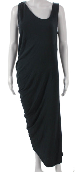 Maison Margiela Women Maxi Dress Navy Cotton Scoop Neck Sleeveless Size M