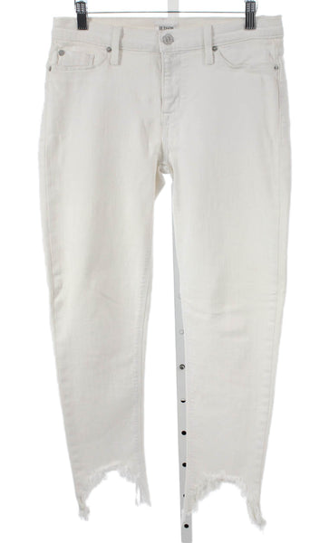 Hudson Women Skinny Jeans White Mid Rise Cotton Blend Size 29